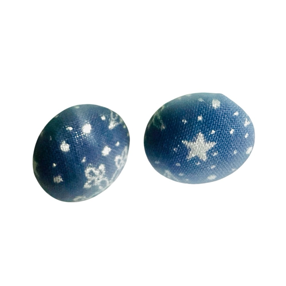 Blue Star Moon Earrings Handcrafted Jewelry Lightweight - Picture 6 of 7